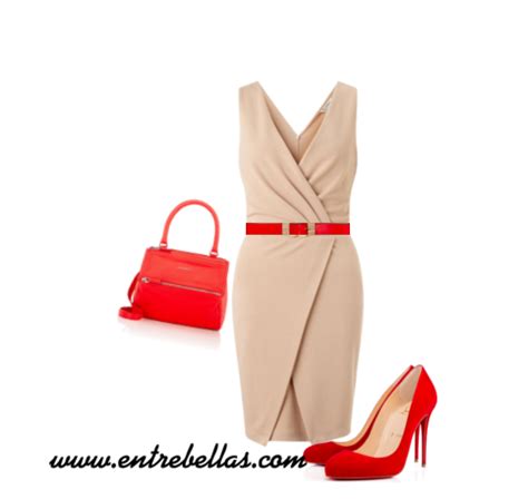 outfit con vestido nude|Combinar vestido color nude con zapatos de color